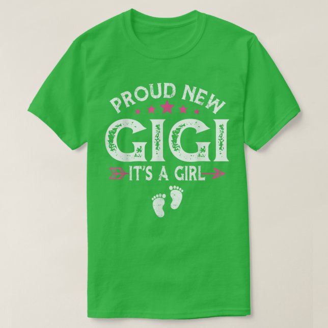 Camiseta Cute Family Gender Reveal Proud New Gigi It's A Gi (Frente do Design)