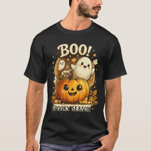 Camiseta Cute Fantasma de Halloween Abóbora BOO Temporada A