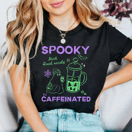 Camiseta Cute Fantasma de Halloween Amante de Café Verde Ro