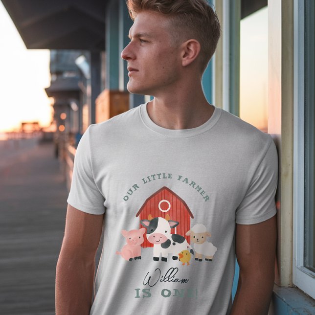 Camiseta Cute Farm Animal Kids Birthday Parent Dad (Criador carregado)