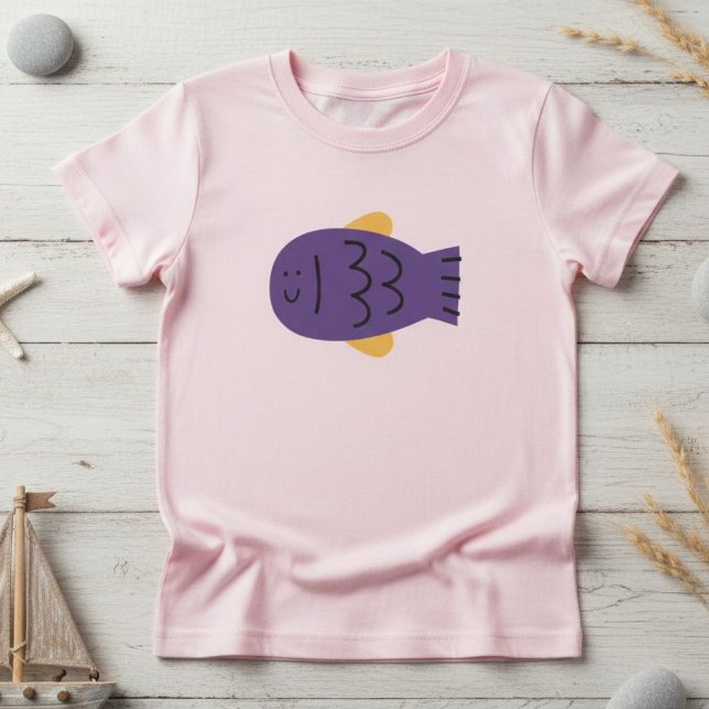 Camiseta Cute Fish T-Shirt - Trendy Tee for Teen Girls (Criador carregado)