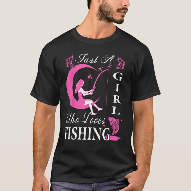 Camiseta Cute Fishing For Women Girls Kids Fisher Fisherman (Frente)