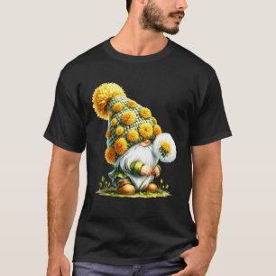 Camiseta Cute Flor Gnomo Gráfico Para Dente-de-leão W