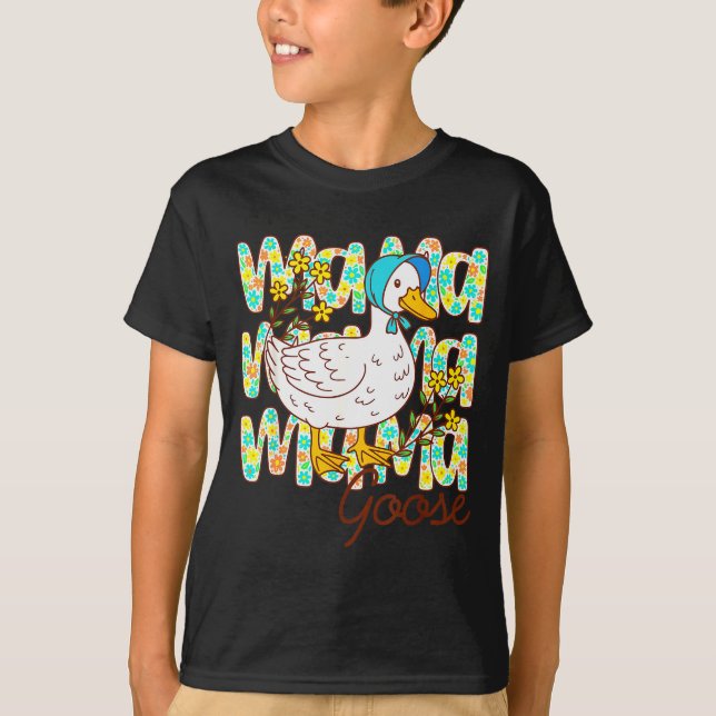 Camiseta Cute Floral Mama Goose Coquette Mother's Day Silly (Frente)