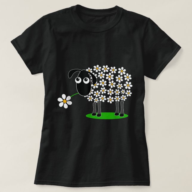 Camiseta Cute Floral Sheep Design (Frente do Design)