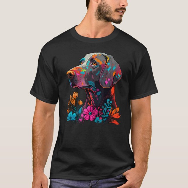 Camiseta Cute Flower summer Floral Weimaraner 2 (Frente)