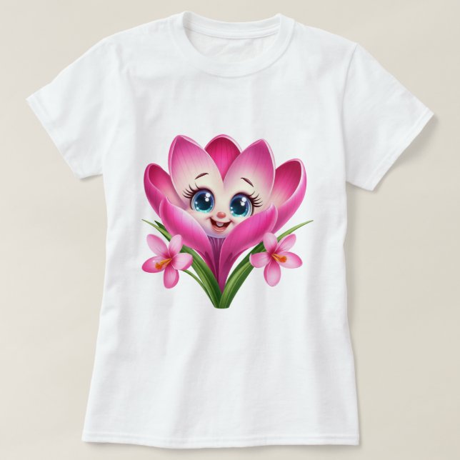 Camiseta Cute Flower Women’s Basic T-Shirt (Frente do Design)