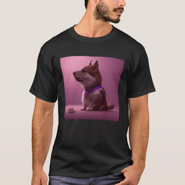 Camiseta Cute Fluffy Dog Shiba Inu Husky Sheepdog Shepherd  (Frente)