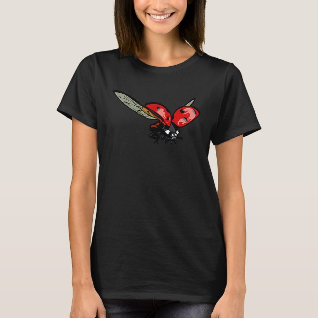 Camiseta Cute flying ladybird flies to dandelion (Frente)