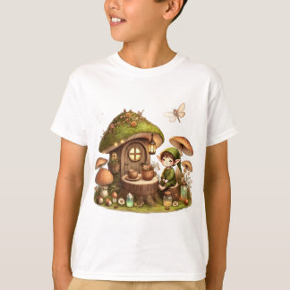 Camiseta Cute Forest Elf & Mushroom Kids T-Shirt