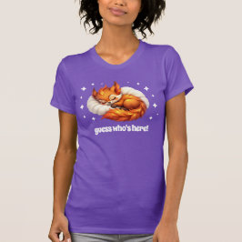 Camiseta Cute Fox Asleep in Starry Sky Baby Shower