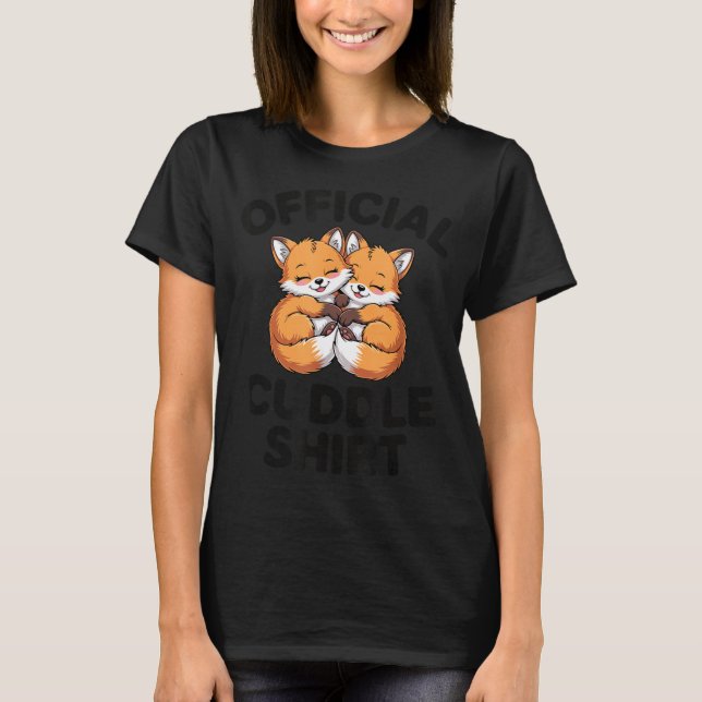 Camiseta Cute Fox Snuggle Couple This Is My Cuddle  (Frente)