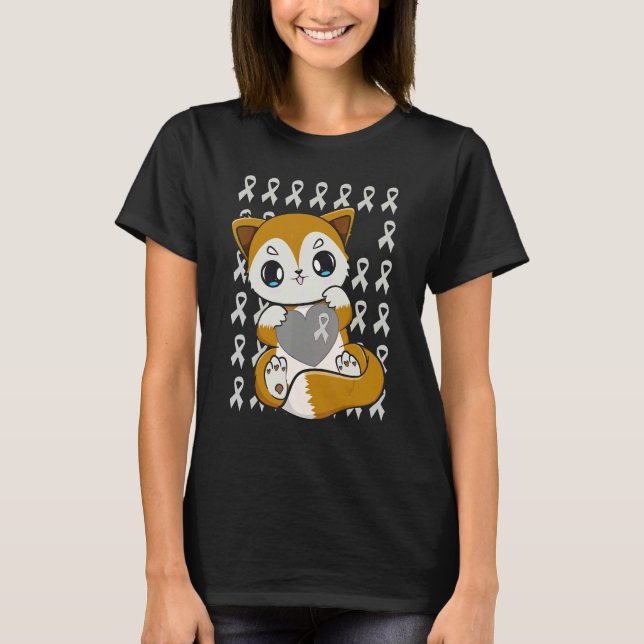 Camiseta Cute Fox With Ribbon For Dyslexia Awareness (Frente)