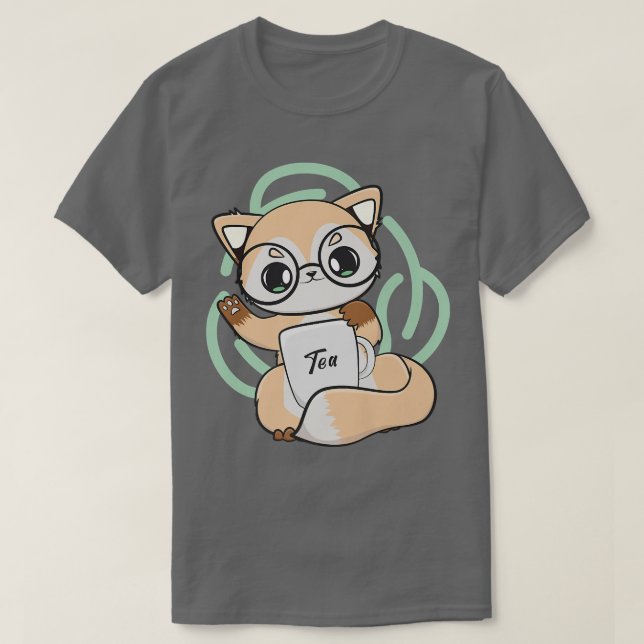 Camiseta Cute Fox With Tora Milk Bubble Tea And Boba Premiu (Frente do Design)