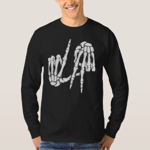 Camiseta Cute Freaky Los Angeles Sinal de Mão Esqueleto LA