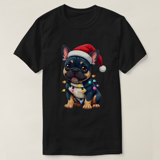 Camiseta Cute French Bulldog Christmas Santa Pet Dog Lover  (Frente do Design)