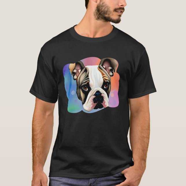 Camiseta Cute French Bulldog Watercolour for bulldog Mom lo (Frente)