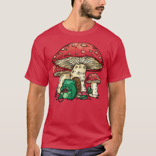 Camiseta Cute Frog Knitting Mushrooms Cottagecore Farmcore 