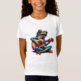 Camiseta Cute Frog Playing a Guitar