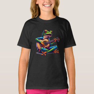 Camiseta Cute Frog Playing a Guitar