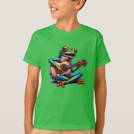 Camiseta Cute Frog Playing a Guitar