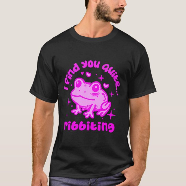 Camiseta Cute Frog Pun Ribbiting Frog Lovers Quote Design P (Frente)