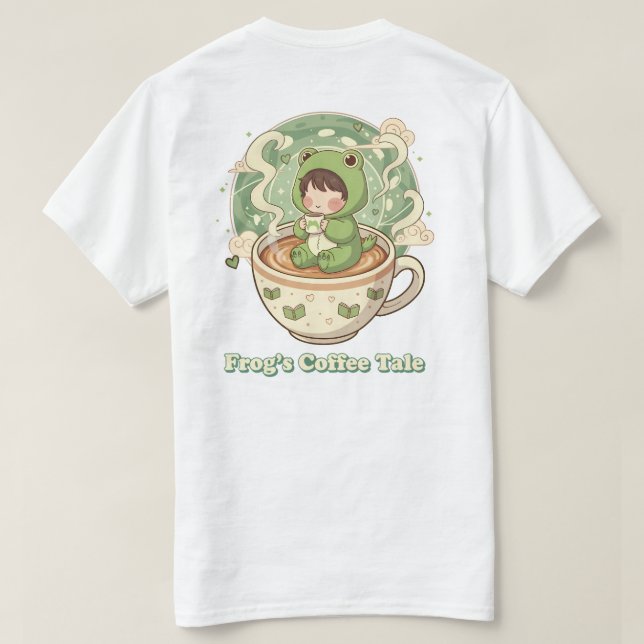 Camiseta Cute Froggy Coffee Tale Design (Verso do Design)