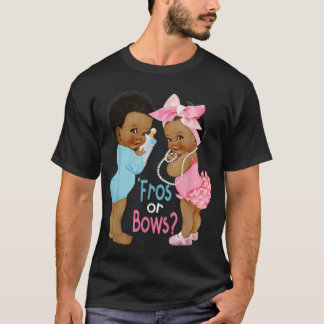 Camiseta Cute Fros or Bows Gender Reveal Baby Shower TShir