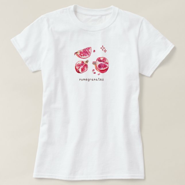 Camiseta Cute fruit aesthetic pomegranate pink  (Frente do Design)