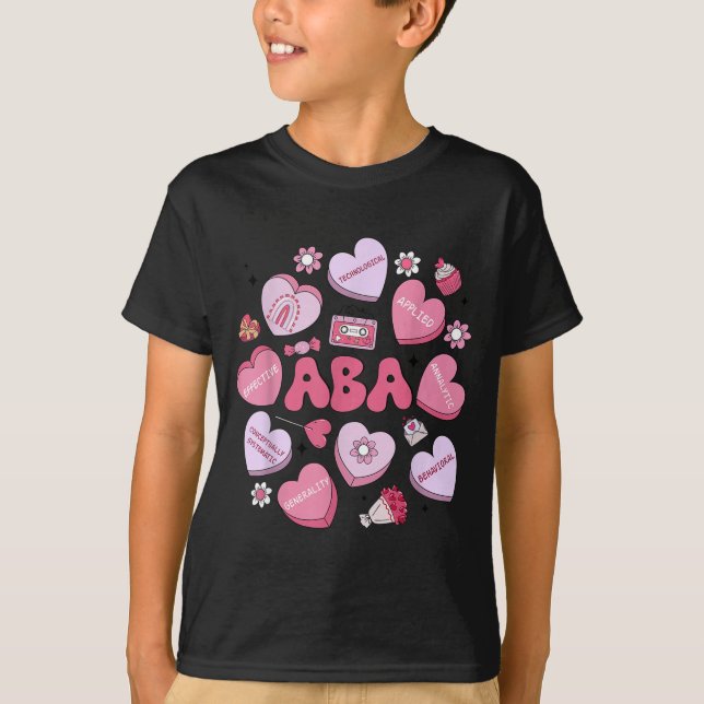 Camiseta Cute Funny Aba Therapy Candy Heart Slp Behavior Va (Frente)