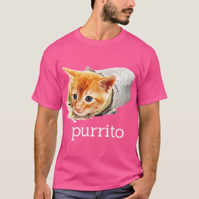 Camiseta Cute Funny Kitty Cat Purrito Burrito Pun gift (Frente)