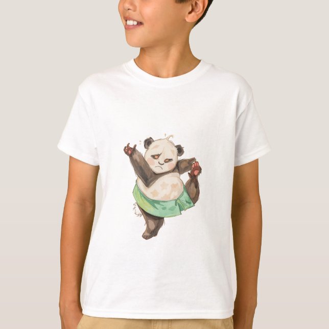 Camiseta Cute Funny Panda Ballerina Kids T-Shirt (Frente)