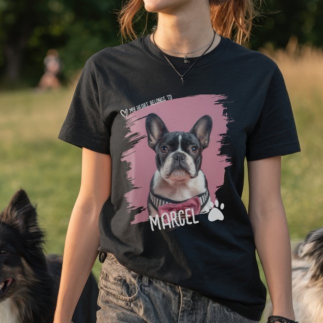 Camiseta Cute funny Pet Name Photo My Heart Belongs (Cute funny Pet Name Photo My Heart Belongs T-Shirt)