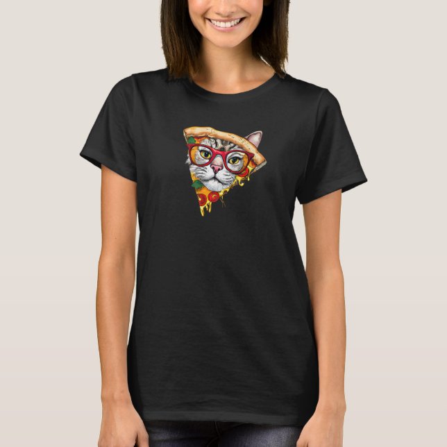 Camiseta Cute Funny Pizza Cat Premium (Frente)