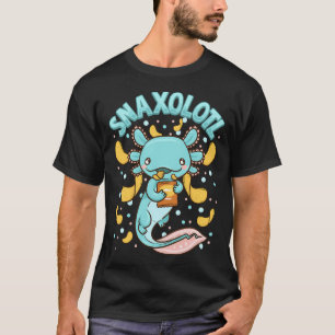 Camiseta Cute & Funny Snaxolotl Adorável Axolotl Lanchando