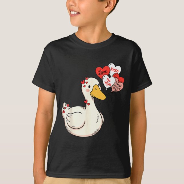 Camiseta Cute Funny Valentine Silly Gooses Duck Love Matchi (Frente)