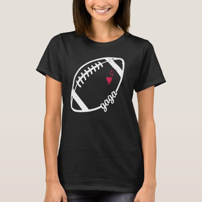 Camiseta Cute Gaga With Heart Football  Men Women Team Game (Frente)