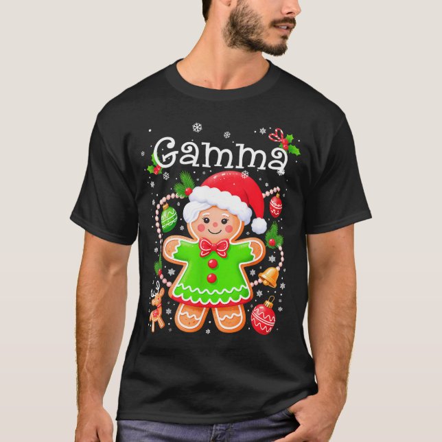 Camiseta Cute Gamma Gingerbread Family Matching Christmas C (Frente)