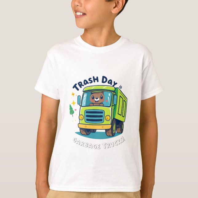 Camiseta Cute Garbage Truck Trash Truck (Frente)