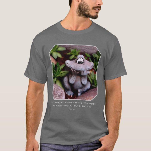 Camiseta Cute Garden Frog Kindness Inspirational Quote  (Frente)