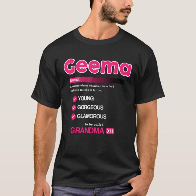Camiseta Cute Geema Mother Grandma Matching Family  Mother  (Frente)