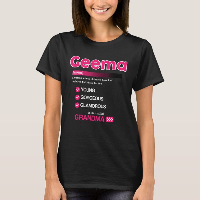 Camiseta Cute Geema Mother Grandma Matching Family  Mother  (Frente)