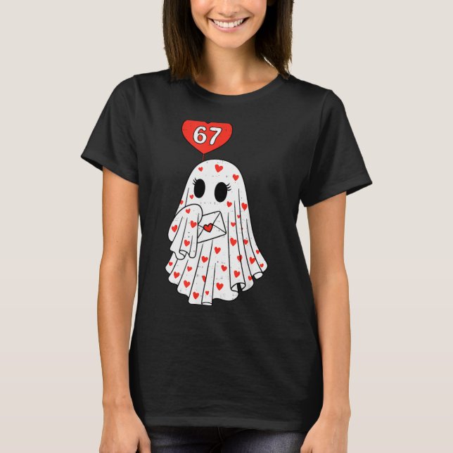 Camiseta Cute Ghost 6 7 Six Seven Meme Valentines Day Men W (Frente)