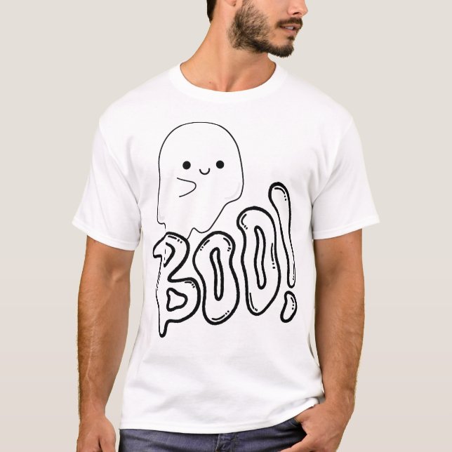Camiseta Cute Ghost BOO! Halloween Fun (Frente)