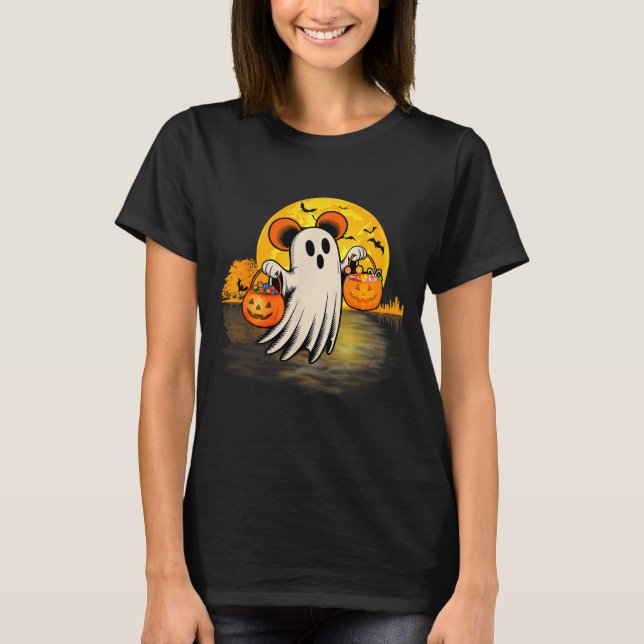 Camiseta Cute Ghost Guitar Halloween Pumpkins Candy Soky Se (Frente)