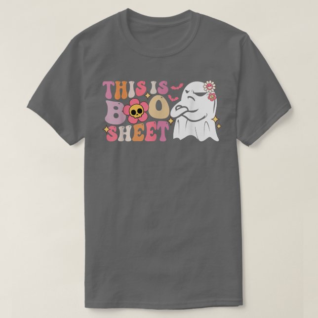 Camiseta Cute Ghost Spooky Halloween This Is Boo Sheet Retr (Frente do Design)