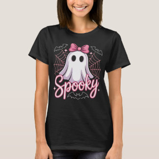 Camiseta Cute Ghost Spooky Pink Halloween Kawaii Aesthetic 