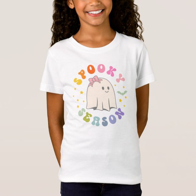 Camiseta Cute Ghost Spooky Season Halloween T Shirt (Frente)