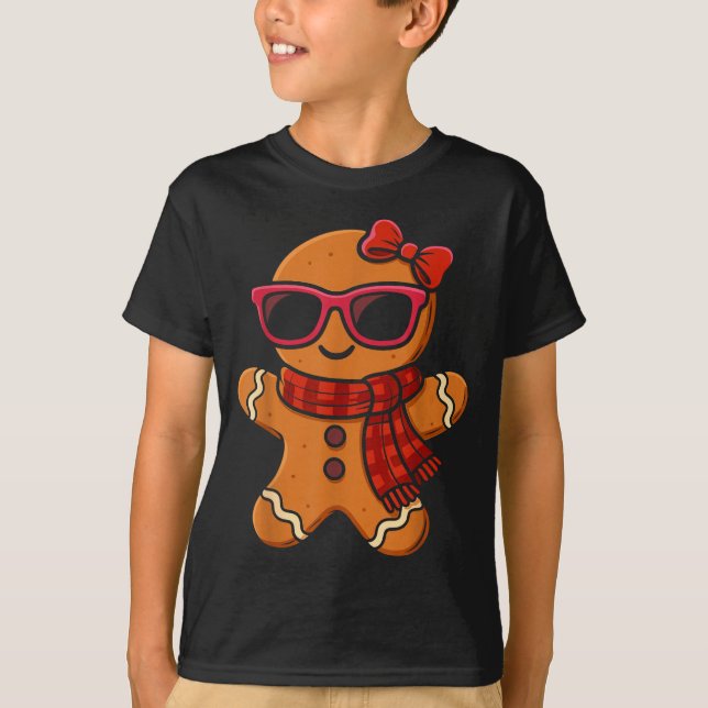 Camiseta Cute Gingerbread Christmas For Women Girls Xmas  (Frente)
