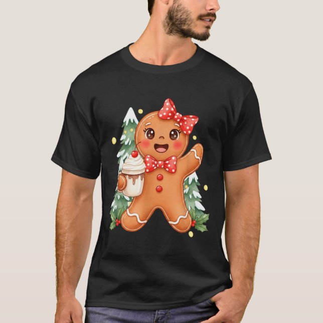 Camiseta Cute Gingerbread Christmas Snow Xmas For Men Women (Frente)